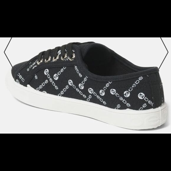 🔥🔥NWT BEBE Denya Logo Sneakers in black . Size 8.5 - Picture 3 of 6
